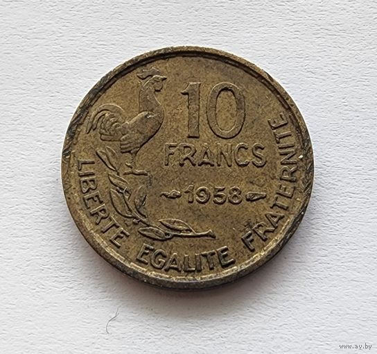 Франция 10 франков, 1958