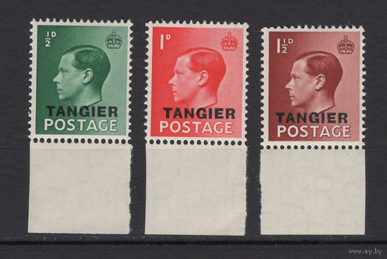 1936 Великобритания** надпечатка Танжер, серия 3 марки (SG 241-243), Король Эдуард VIII (Edward VIII) cын Георга V