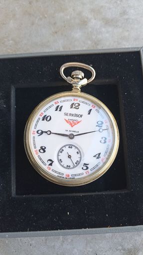 Абсолютно новые часы карманные Молния Serkosof, матовое поле, с рубля