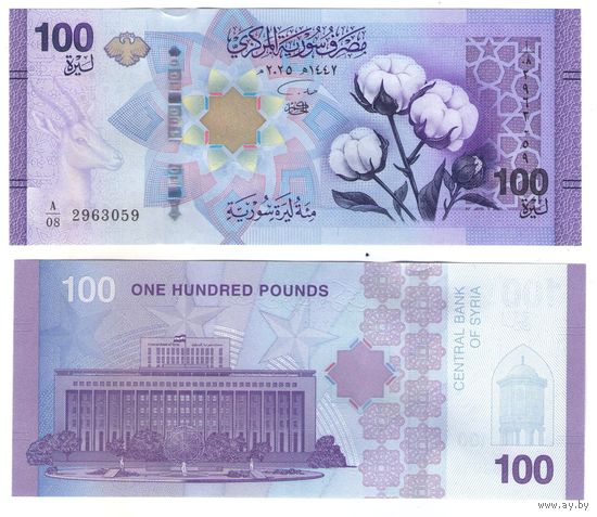 Сирия 100 фунтов 2025  год UNC (деноминированные)  НОВИНКА