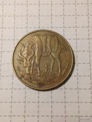 10 сантимов   Эфиопия 1977 латунь