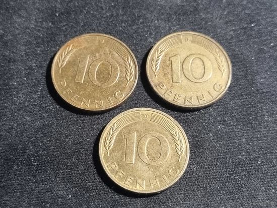 Германия 10 пфеннигов 1991 D J A