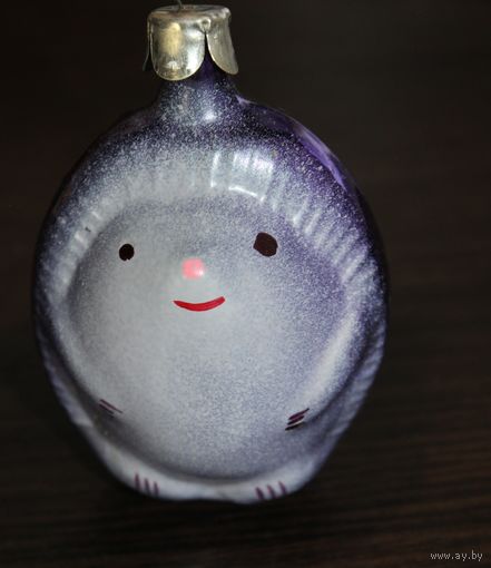 Новогодняя елочная игрушка, из СССР "Ежик", тонкое стекло.