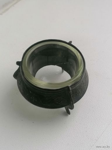 Солонка мельхиор стекло