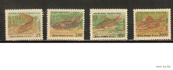 Шри-Ланка-1990(Мих.932-935) , **  , Морская  Фауна , Рыбы,(полная серия),