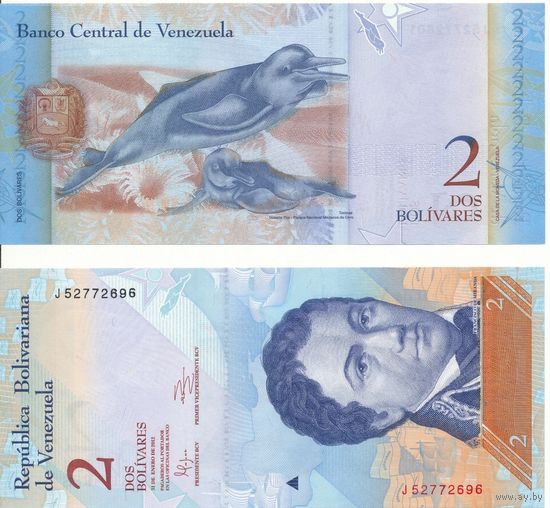 Венесуэла 2 боливара образца 2012 года UNC p88e