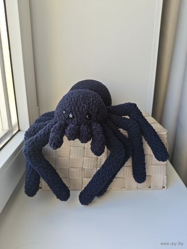Паучище Совсем не опасный и мягенький Плюшевая вязаная мягкая игрушка амигуруми интерьер ручная работа handmade кукла