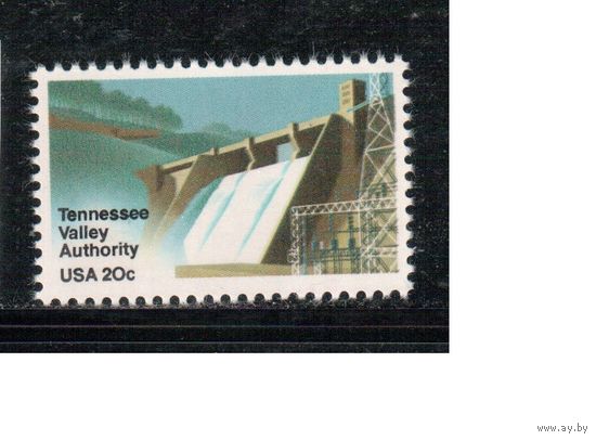 США-1983, (Мих.1631) , ** , Плотина, (одиночка),