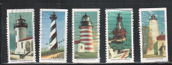 США-1990, (Мих.2085-2089),   гаш. , Маяки (полная серия)(1)