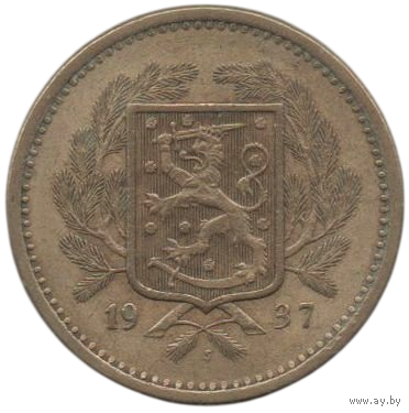 Финляндская Республика. 20 марок 1937. Нечастая (510000 шт.).