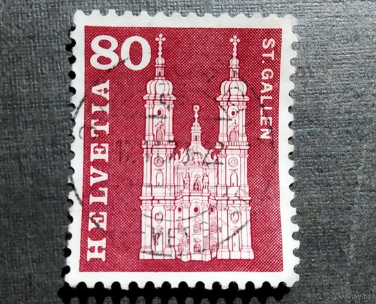 Марка Швейцария 1960 год Города Архитектура