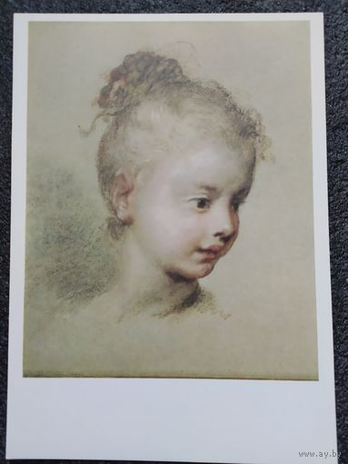 Открытка Розальба Каррьера. 1675 – 1757. Детская головка. Западноевропейская пастель. Государственный Эрмитаж.