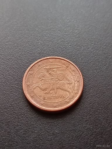 Литва 1 евроцент 2015 г.