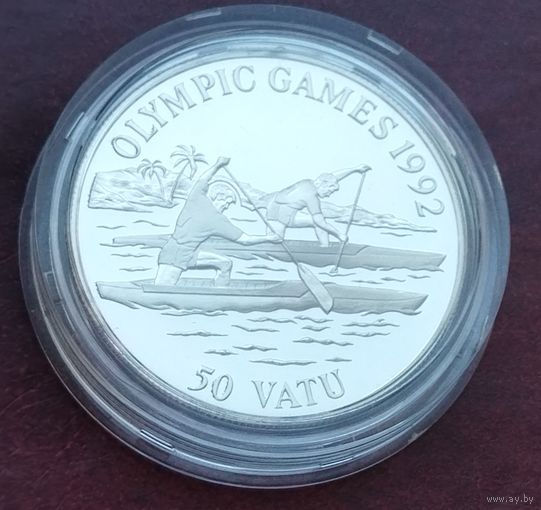 Серебро 0.925! Вануату 50 вату, 1992 XXV летние Олимпийские Игры, Барселона 1992