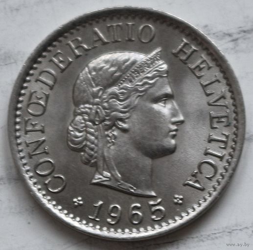 Швейцария 10 раппенов 1965 год, aUNC