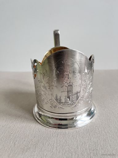 ПОДСТАКАННИК " МОСКВА ". СЕРЕБРО 875. СМ.ФОТО И ОПИСАНИЕ.