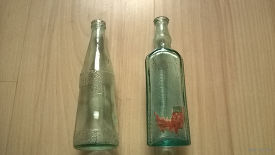 Бутылочка от уксусной эссенции (СССР, 1960-е года) круглая и треугольная