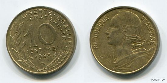 Франция. 10 сантимов (1988, XF)