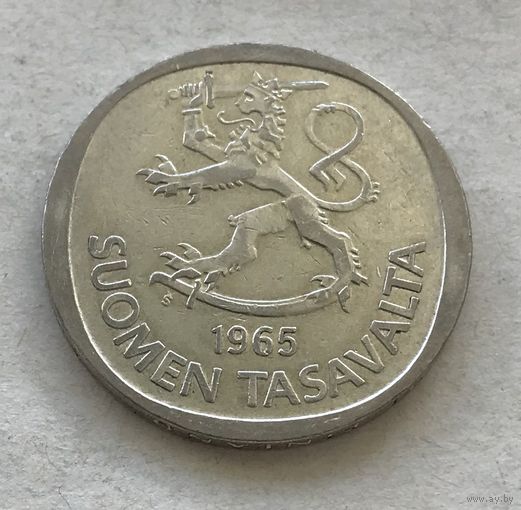 Финляндия 1 марка 1965 - серебро 0,350