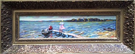 Белоусов В.П "Теплый ветер" 1990г. 55х14,5 см. К/М.