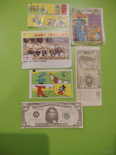 Вкладыши от жвачек лот