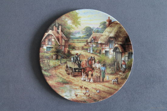 Тарелка коллекционная настенная [1991г., Англия, Wedgwood, Утреннее молоко, Bradex #26-W90-43.1] D=20см.