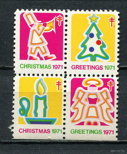 США - 1971 - Рождество и Новый год - 1 кварт. MNH.  (LOT Gd27)-T10P37