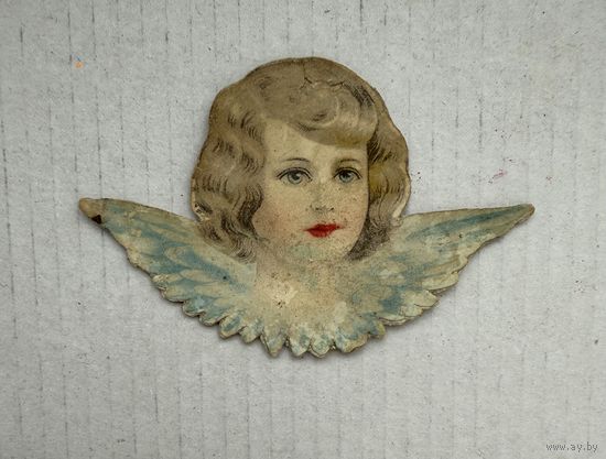 Старинный Дрезденский картонаж ангел оригинал