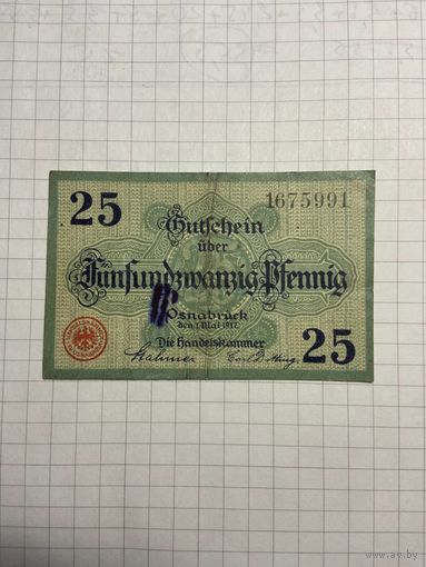 Нотгельд 25 пфеннигов 1921 год. -2112