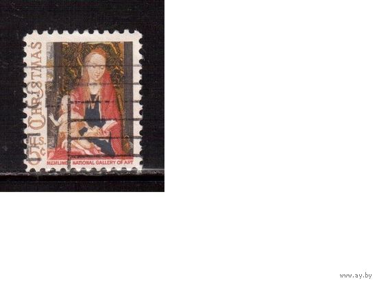 США-1966, (Мих.912) гаш. , Рождество, Живопись