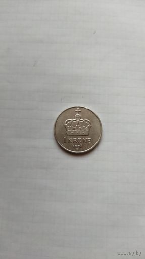 1 крона 1978 г. Норвегия.