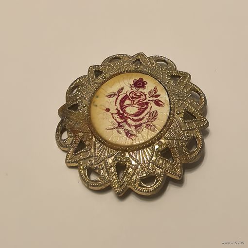 Брошь Роза с маркировкой СССР