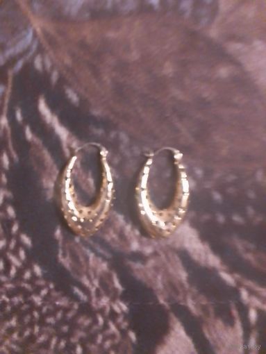 Серьги позолоченные