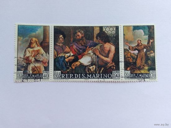 Марки   Живопись   Сан-Марино 1967   3  шт -  3,00 руб.