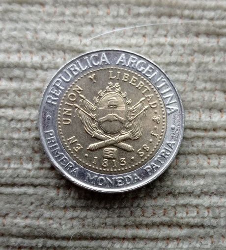 Werty71 Аргентина 1 песо 2013 200 лет национальной валюте биметалл майское солнце