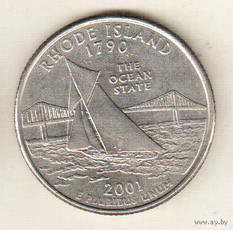 США квотер 2001 штат Род Айленд двор P