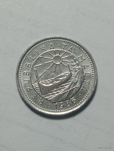 Мальта 2 цента 1986 года .