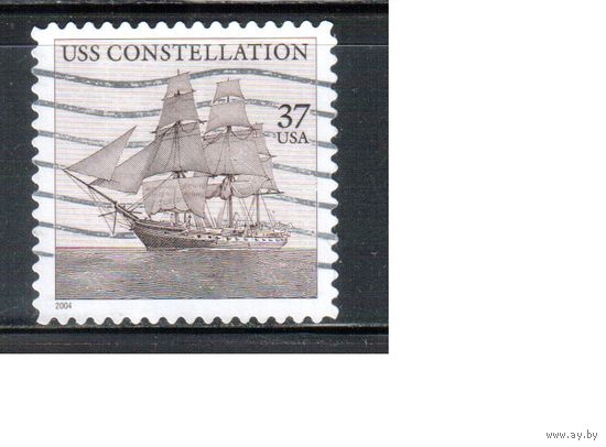 США-2004 (Мих.3847) , гаш., Флот , Парусник (одиночка),(2)