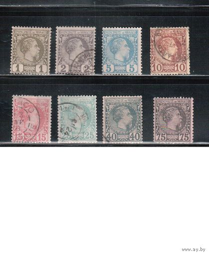 Монако-1885,(Мих.1-8 ) * / гаш.( 3 м - * )   ,  Стандарт, Князь Чарльз III