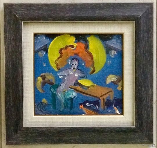 Кищенко А.М. "Вкус меда",1982 год. с рамой - 28,5/27,5 см.