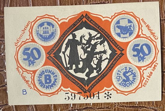Нодгельд 50 пфеннигов 1921 год. Билефельд. Веймарская республика