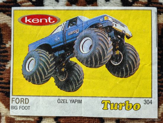Вкладыш Turbo (Турбо) 5 серия (261-330, Yellow, золотая тонкая рамка), номер 304, Ford Big Foot. Возможен небольшой торг.