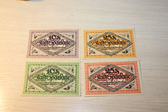 Нотгельды 1917 год, 4 шт.