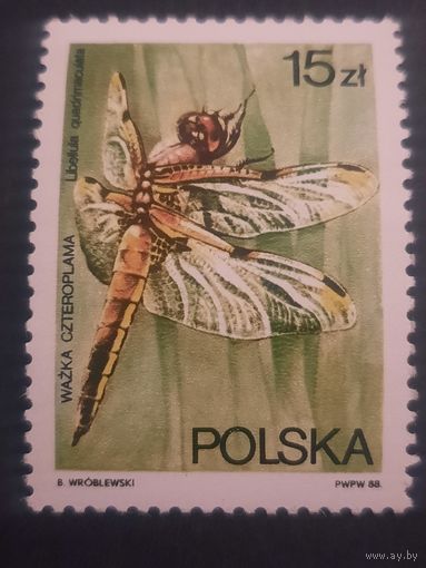 Польша 1988. Фауна. Стрекозы. Марка из серии