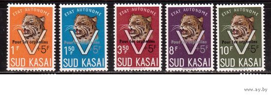Южные Касаи-1961 ,(Мих.)  * (сл. от накл.) ,Фауна, Леопард, надп.
