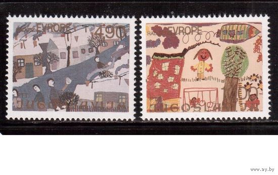 Югославия-1979(Мих.1804-1805) **  , Детский рисунок (полная серия)