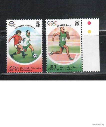 Виргинские острова-2004(Мих.1116-1117) ,** ,  Спорт, ОИ-2004, Футбол,(полная серия)