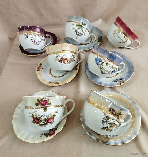 Чайные пары (набор) Неделька, Коростень. СССР