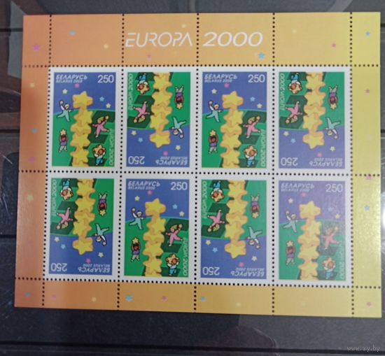 Марки Беларуси 2000 года КМ 380 в листе, EUROPA, каталог 30 евро