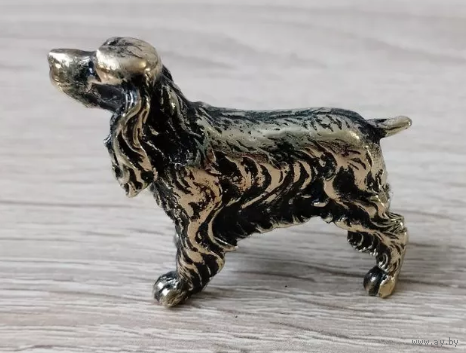 Статуэтка миниатюра Спаниель Бронза